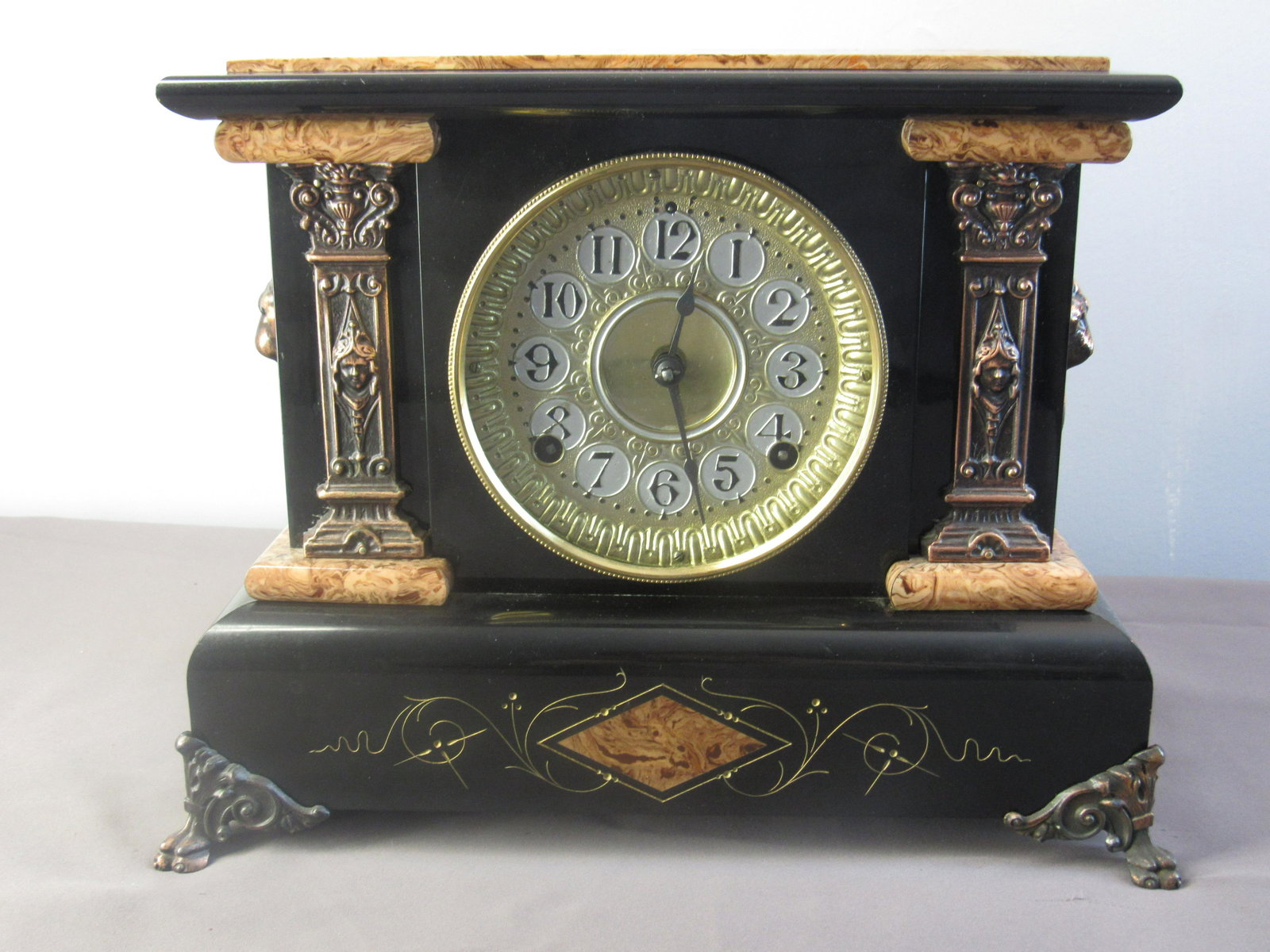 Seth Thomas Adamantine "McLean" Clock: Seth Thomas Adamantine clock "McLean". ~ We have taken artistic liberty here with naming this clock. ~ This piece was last restored by Frank McLean. Affectionately know as "Mr Adamantine" Frank was a