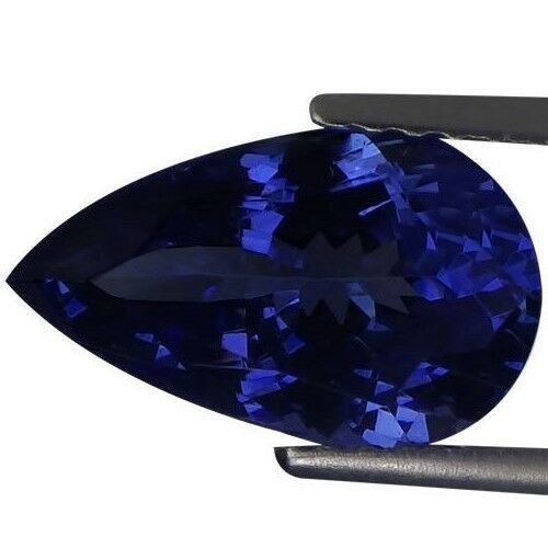 7.32 ct Natural Bluish Violet Tanzanite AAAAA+ Gemstones 14x12mm Pear (1 of 5)