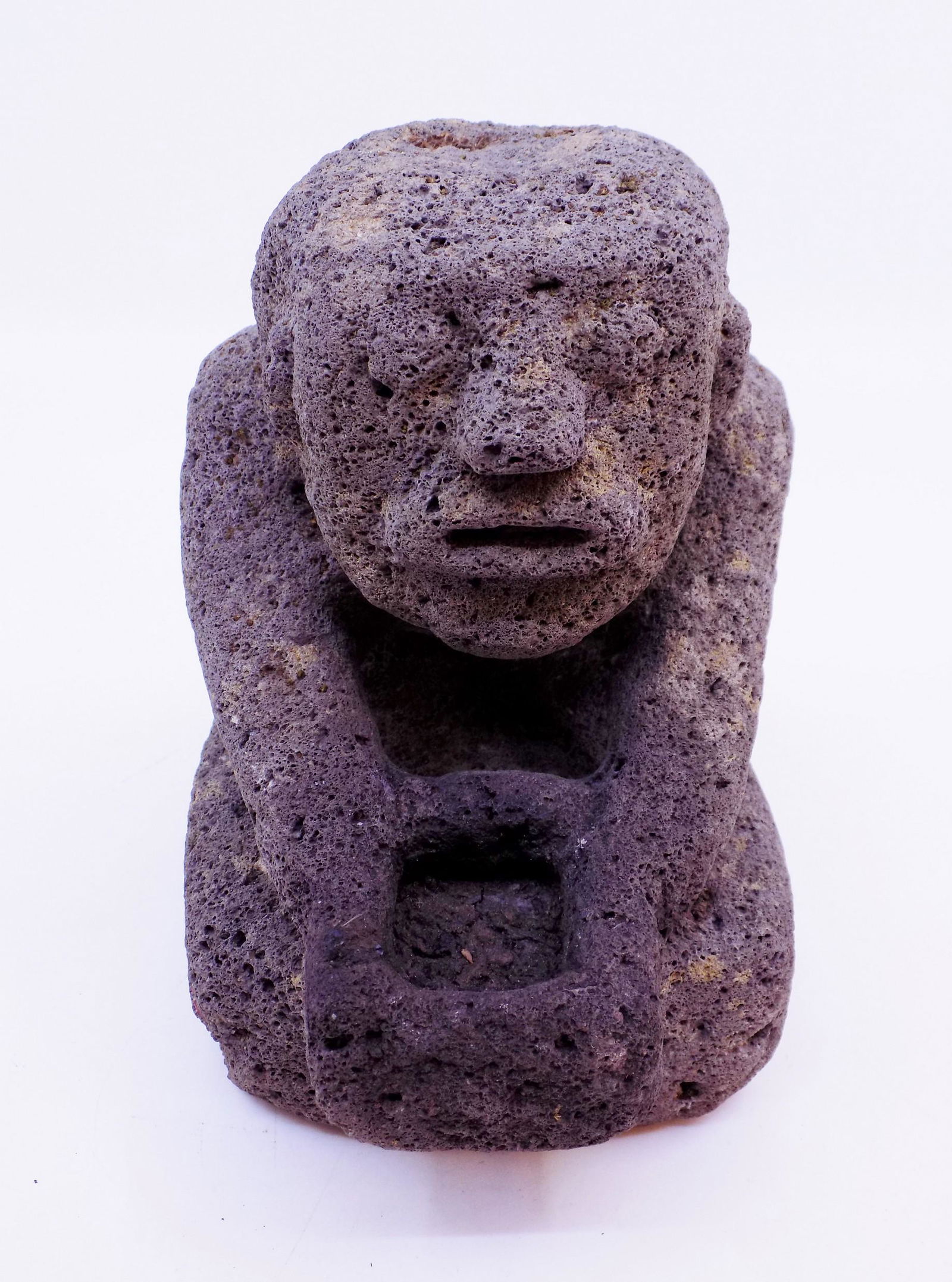 Mayan/Aztec Carved Basalt-Like Stone Figure (1 of 7)