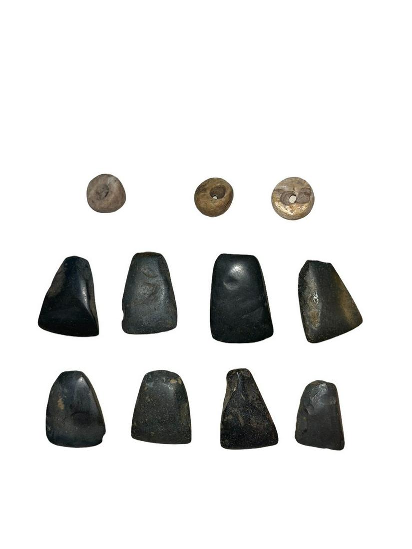 Pre-Columbian Mayan Stone Axes and Shell Beads (1 of 7)