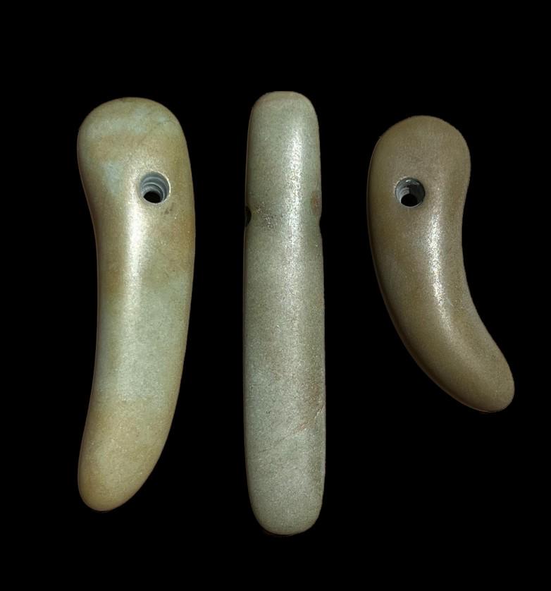 Pre-Columbian Jade Pendant Collection, Beautiful Jade, Set of 3 (1 of 2)