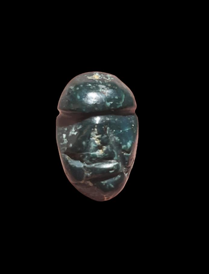 Pre-Columbian Blue Jade Face Bead (1 of 5)