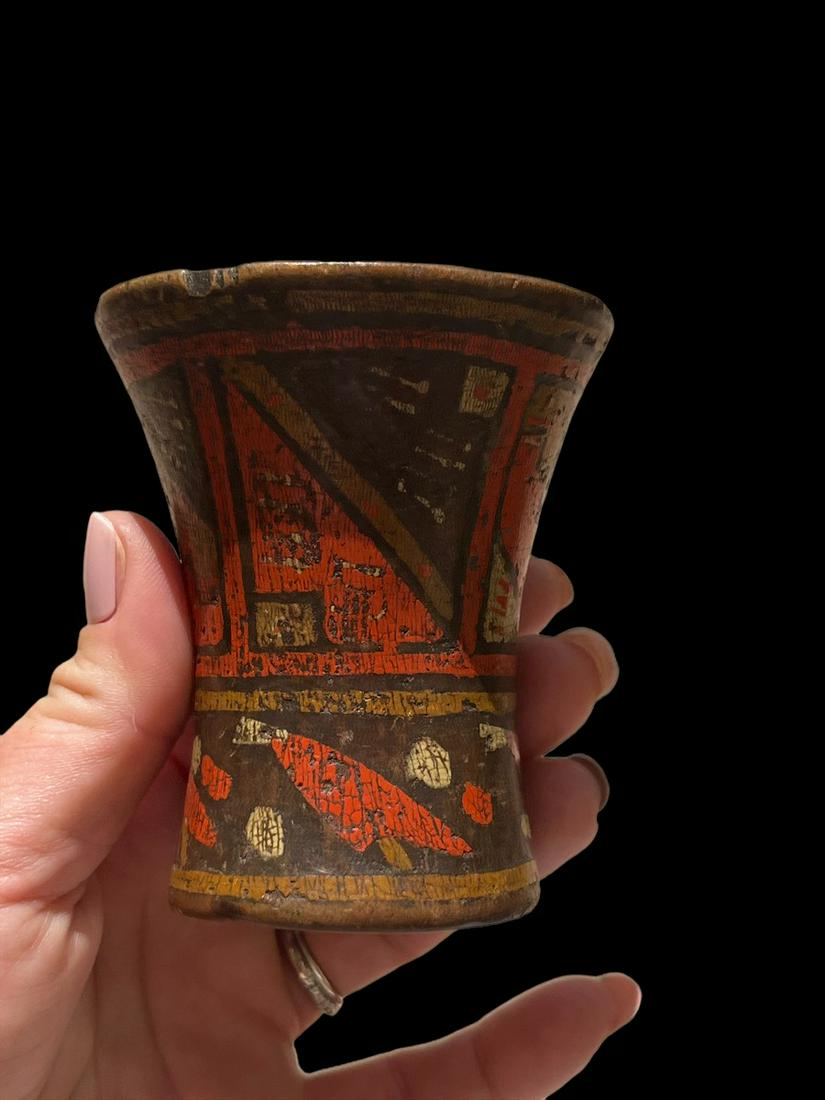 Pre-Columbian Wooden Painted Kero Cup (1 of 5)