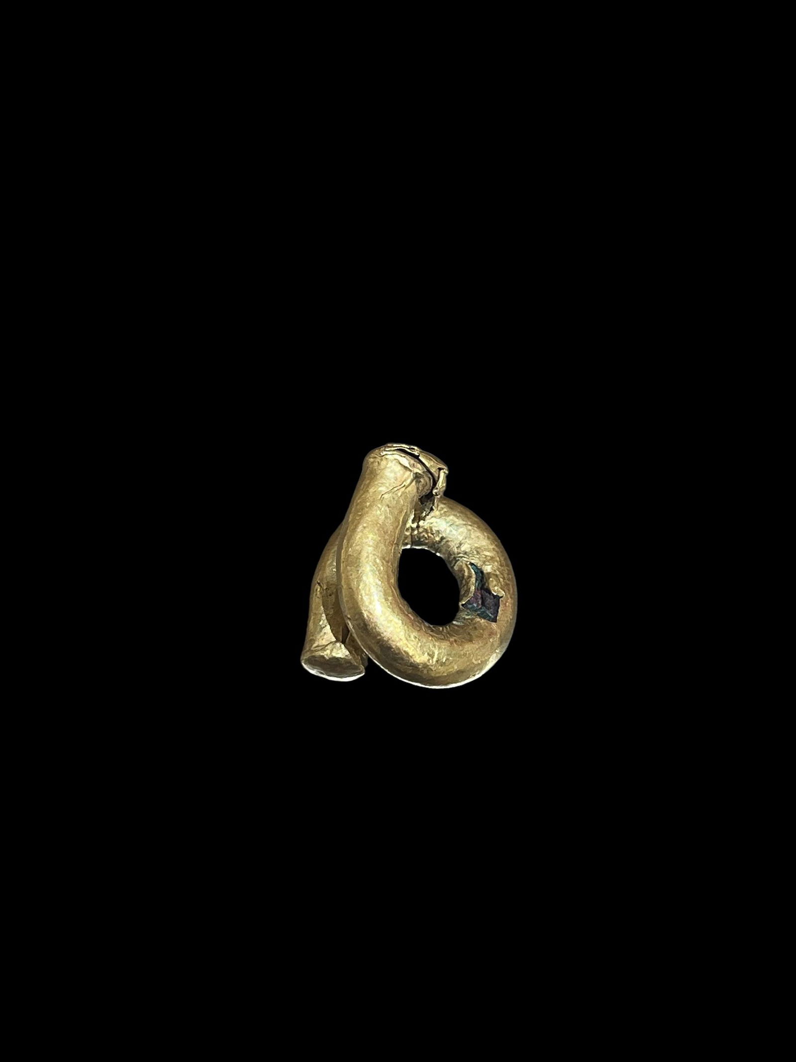 Pre-Columbian Gold Over Bronze Nose Ring (1 of 7)