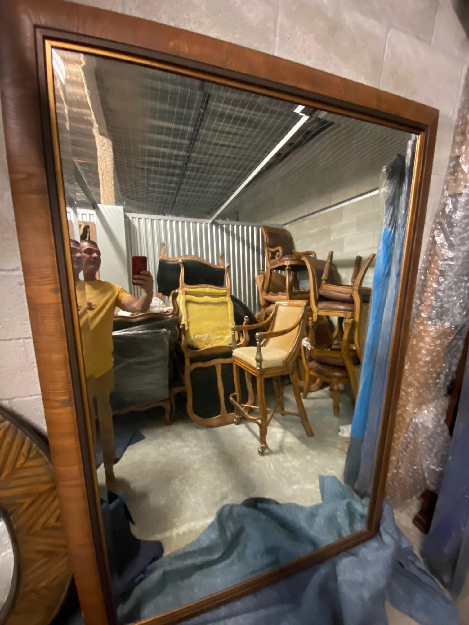 Large 57" x 80" Wood Framed Beveled Mirror (1 of 2)