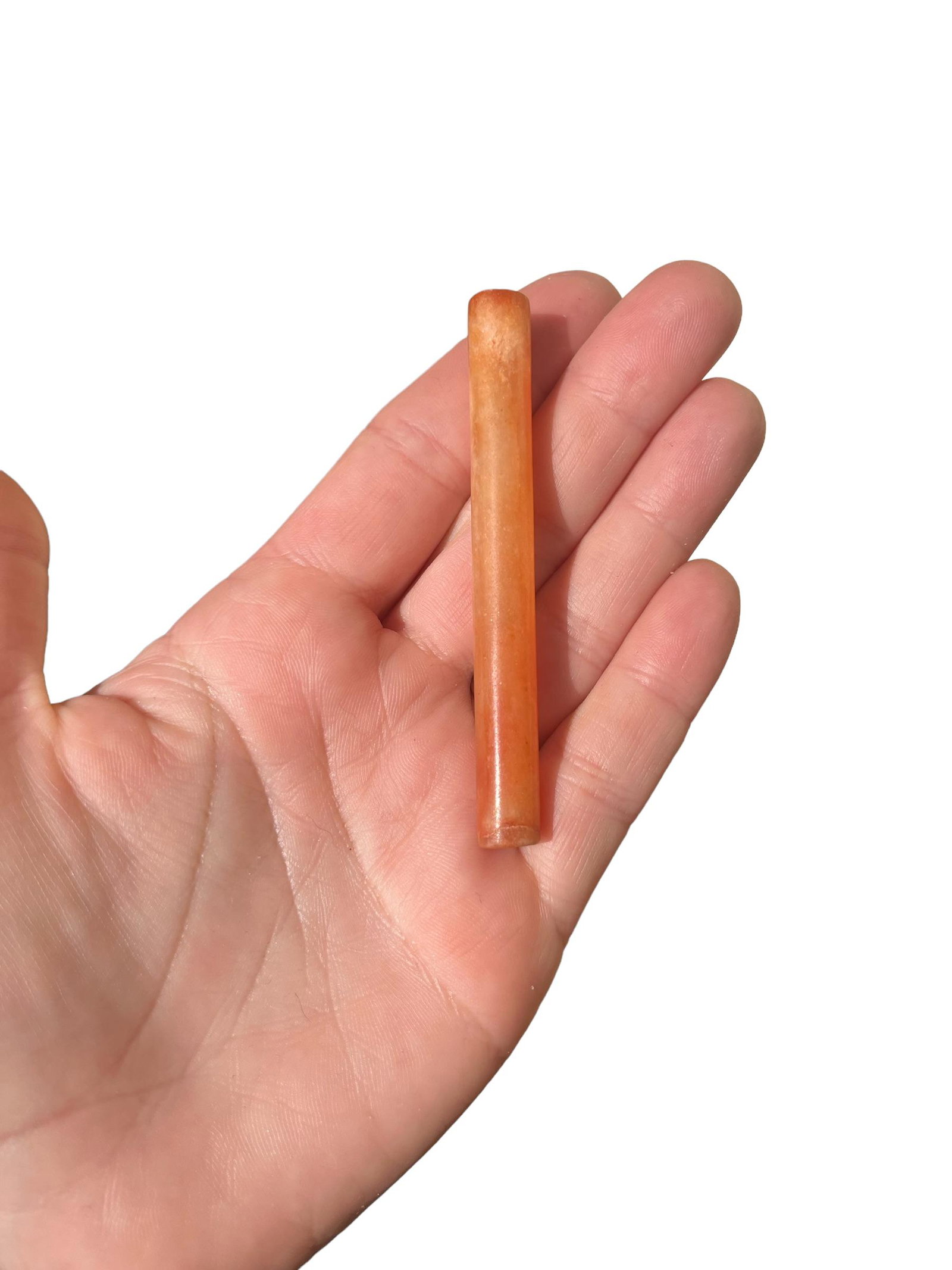 Pre-Columbian Translucent Carnelian Tubular Bead: Pre-Columbian Translucent Carnelian Tubular Bead. Measurements:3 1/8" L x 1/4" W