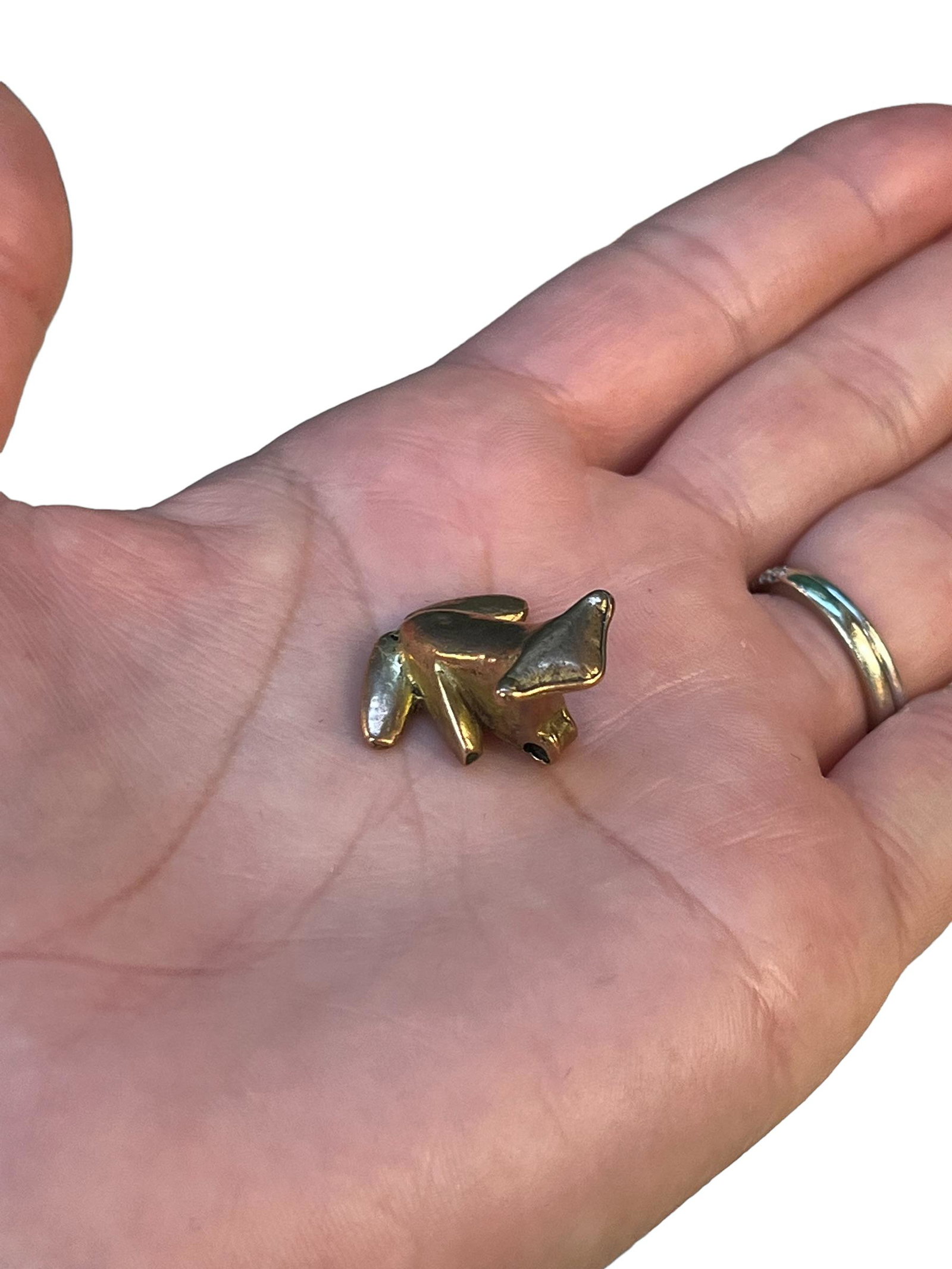 Pre-Columbian Tairona Gold Frog Pendant: Pre-Columbian Tairona Gold Frog Pendant, Origin: Santa Marta, Colombia, Weight: 2.3 grams Measurements:Approx. 7/8" L x 7/8" W