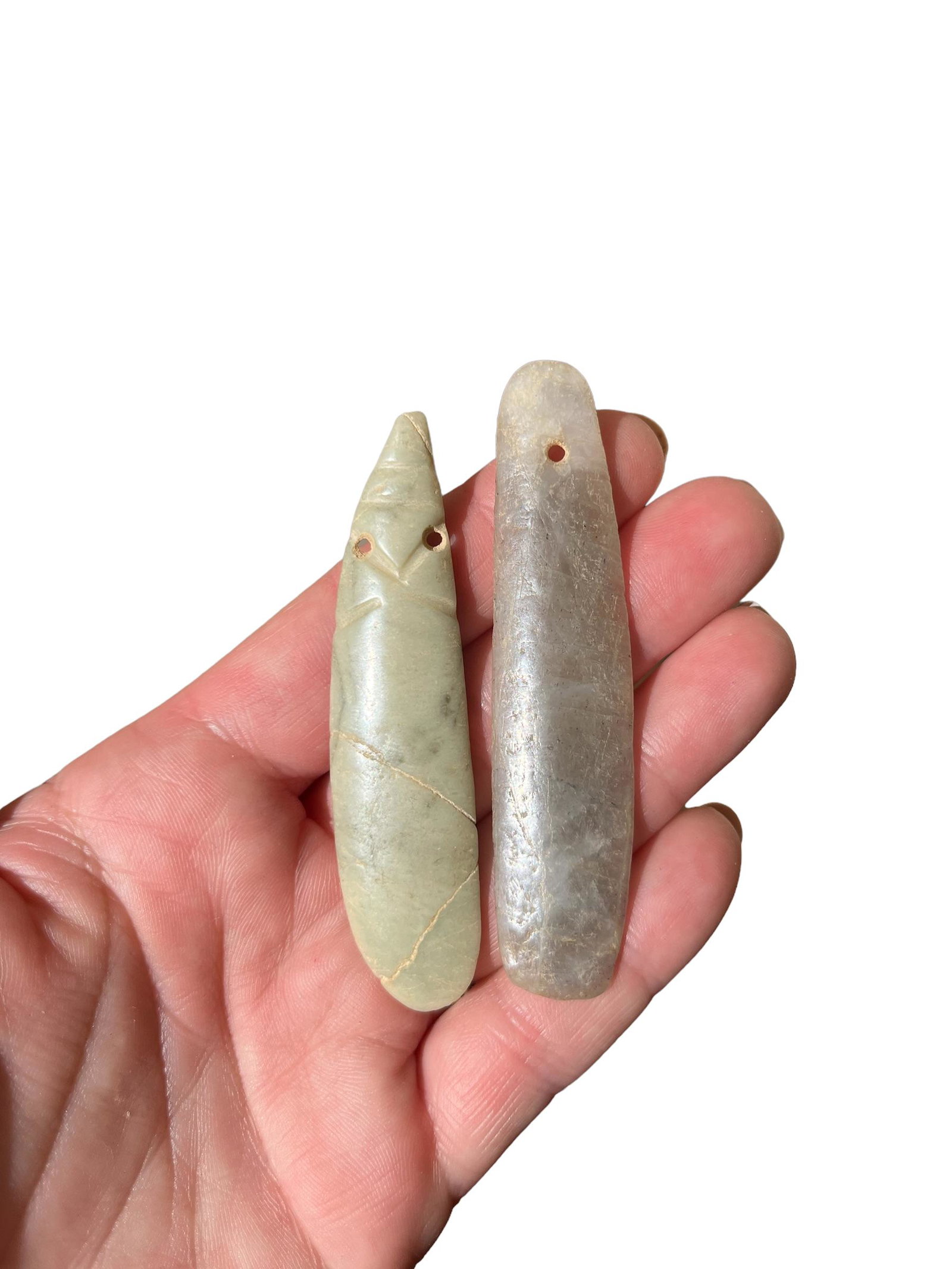 Pair of Pre-Columbian Translucent Jade Pendants (1 of 7)