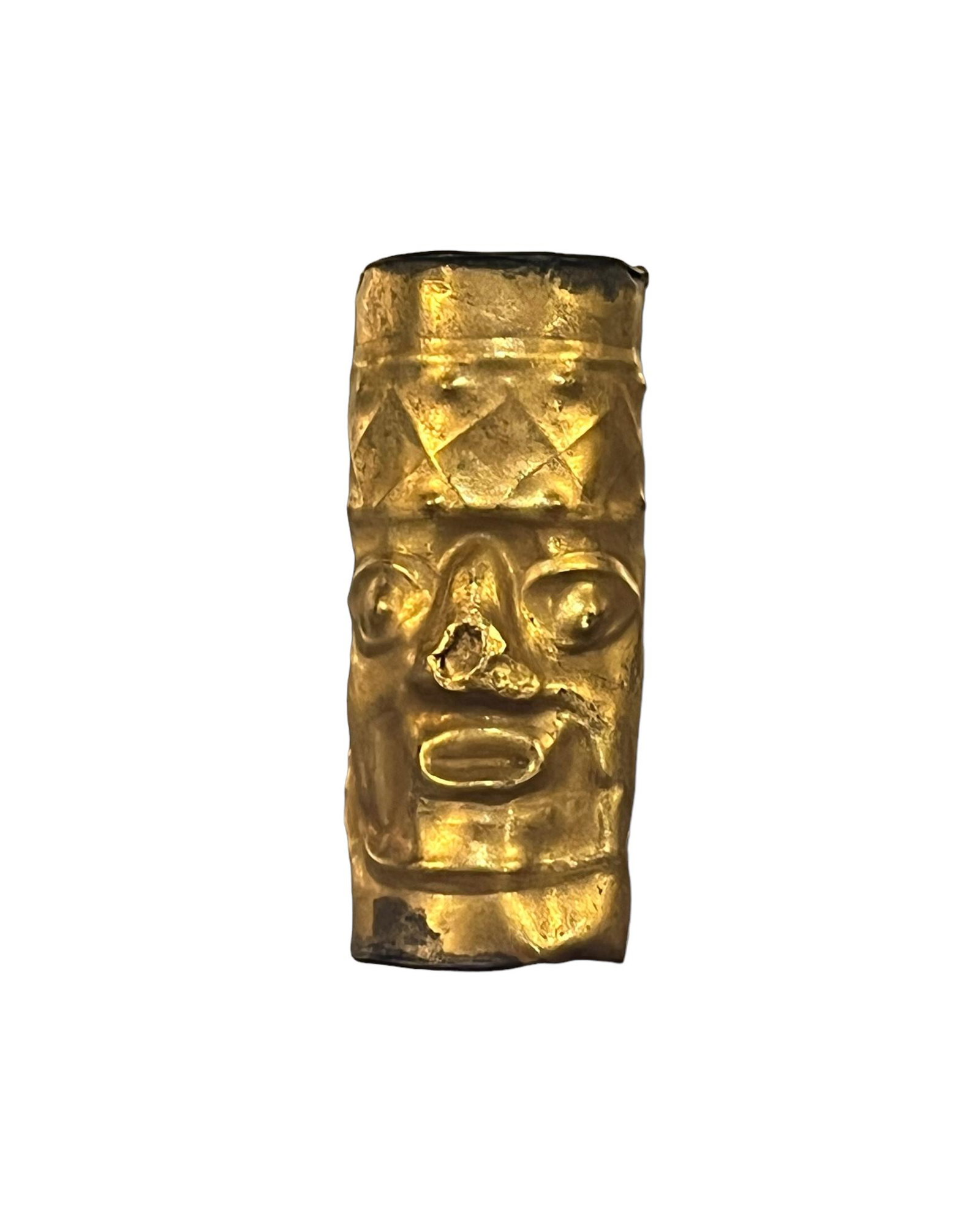 Pre-Columbian Gold Face Bead, South America (1 of 4)
