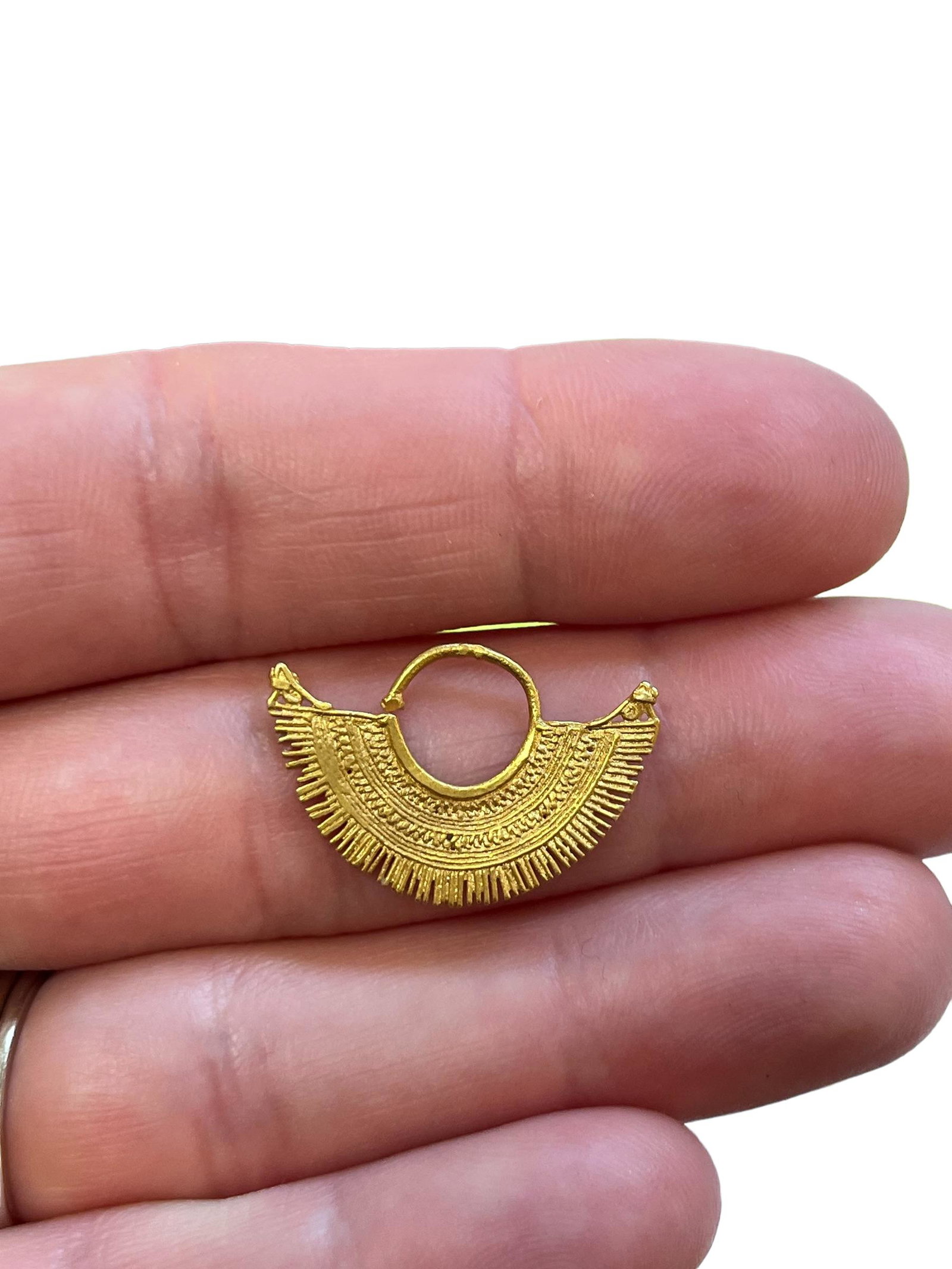 Pre-Columbian Tairona High Karat Gold Nose Ring (1 of 4)
