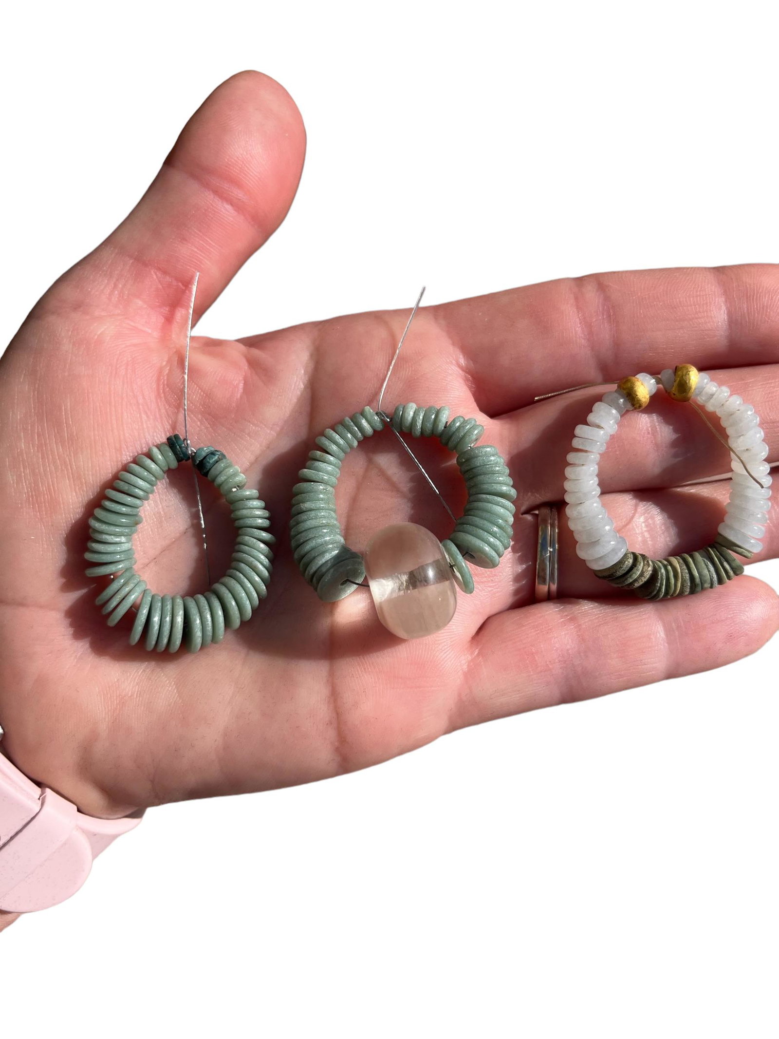 Jadeite, White Jade, Green Jade, Gold and Quartz Beads (1 of 5)