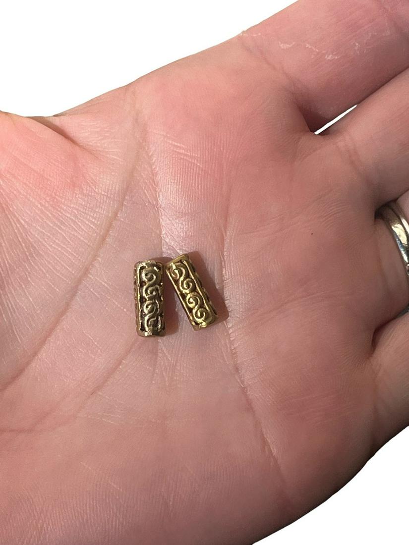 Pre-Columbian Style Decorative Gilded Silver Beads (1 of 2)