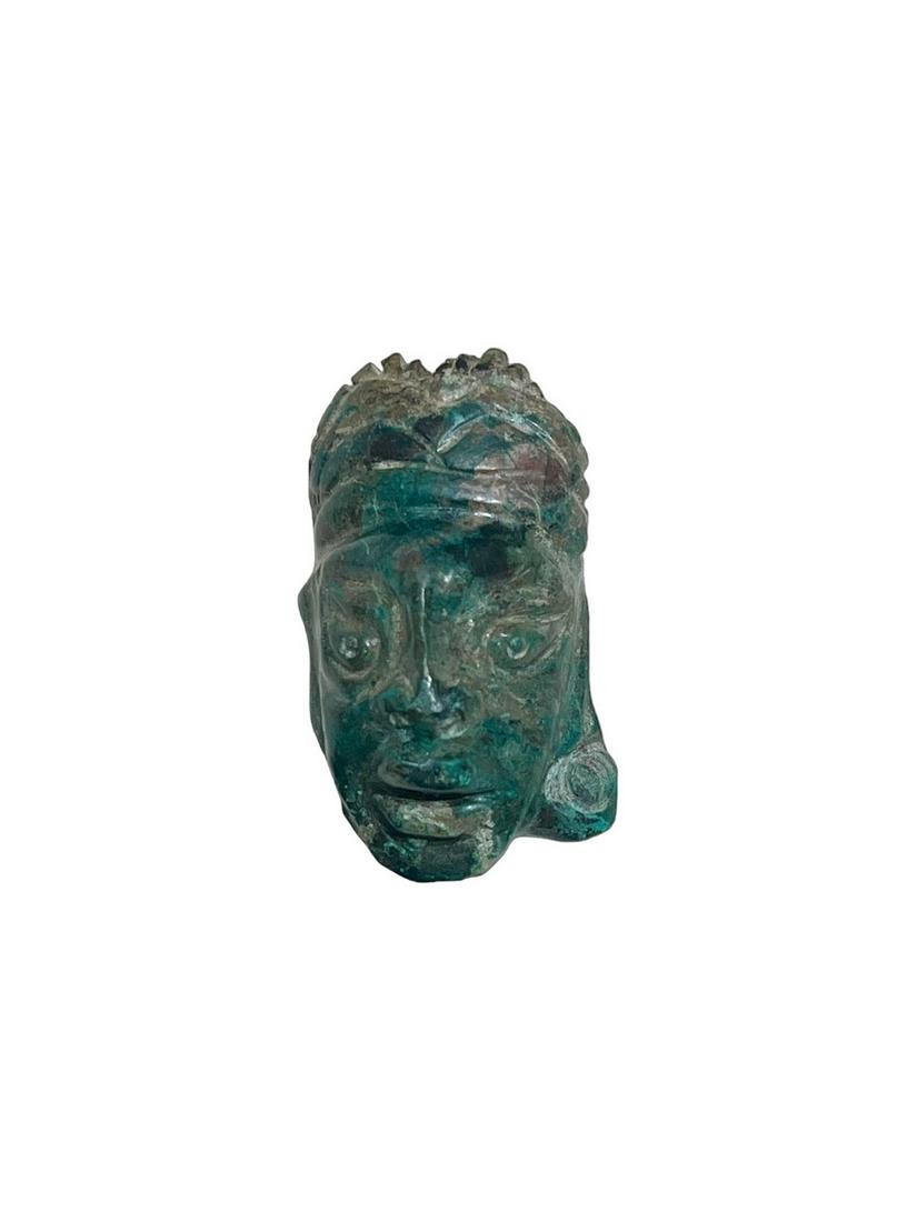 Pre-Columbian Mayan Jade Maskette Pendant: Pre-Columbian Mayan Jade Maskette Pendant. Measurements: 2" L x 1" W