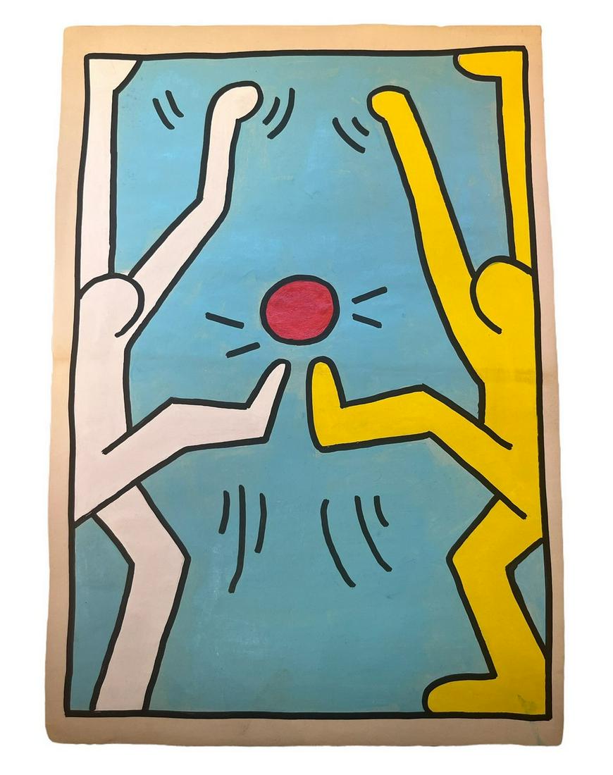 Original Keith Haring, Paint/Pigment on Paper (1 of 4)