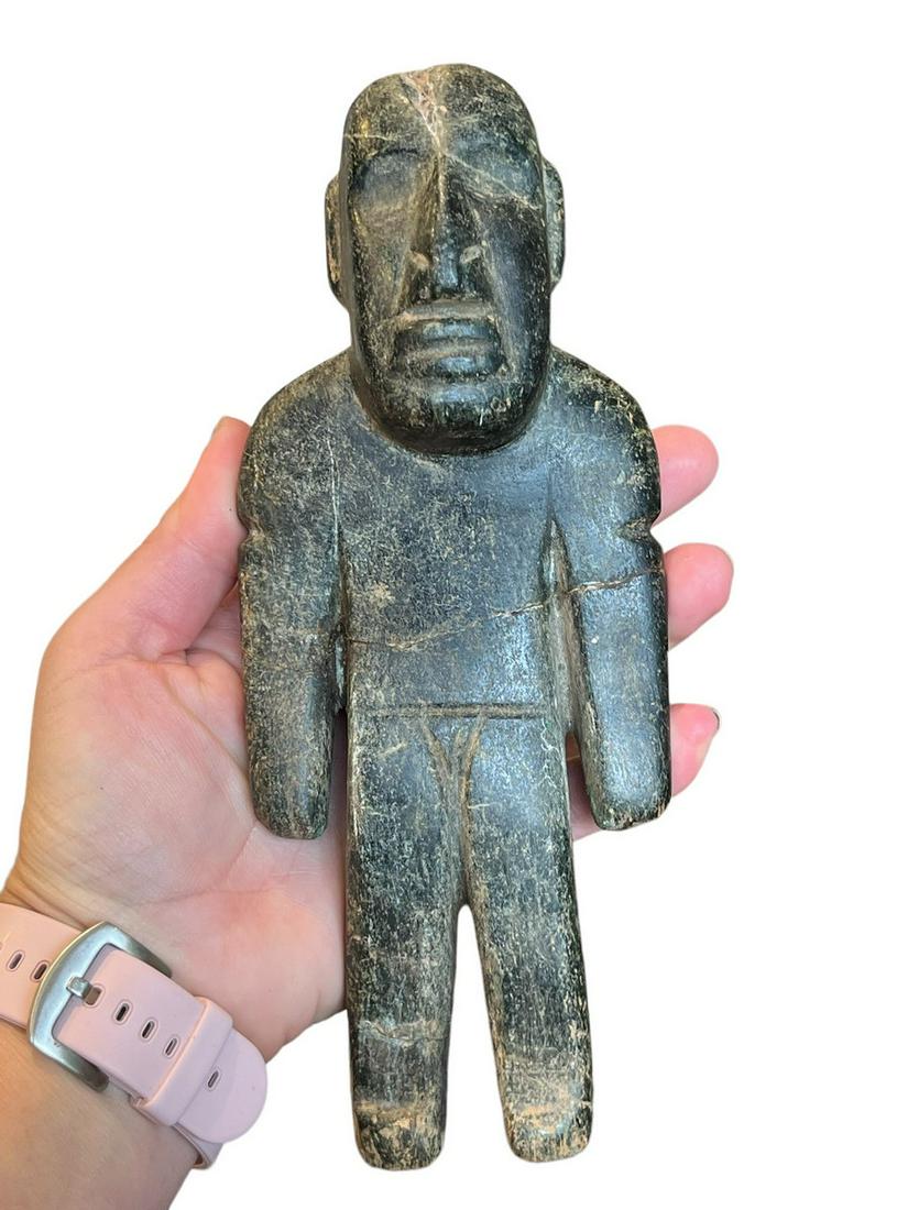 Pre-Columbian Serpentine Standing Olmec Figure (1 of 6)