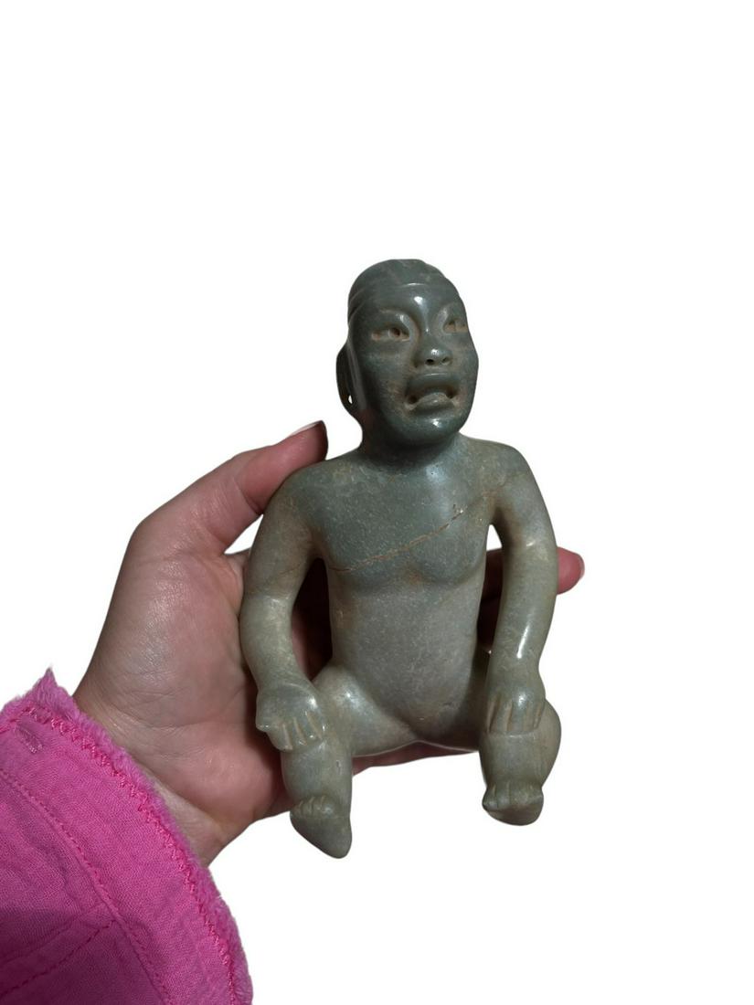 Pre-Columbian Jade Seated Olmec Figure (1 of 7)