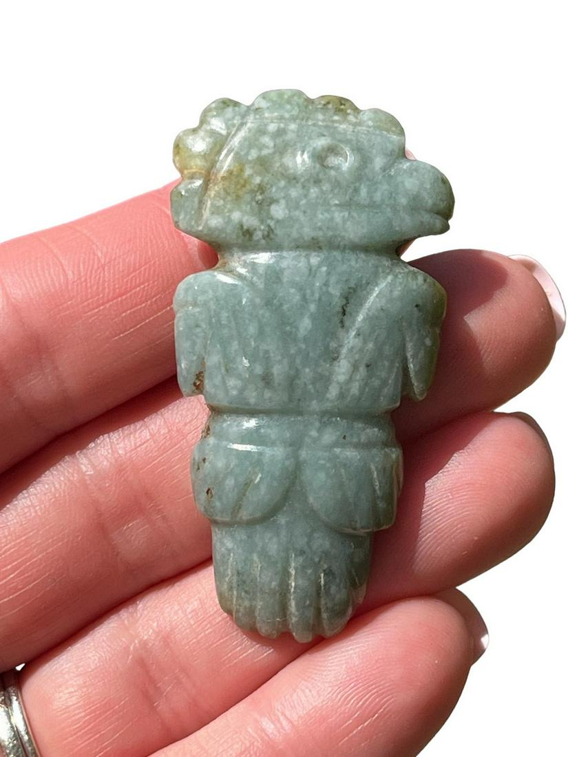 Pre-Columbian Blue Jade Avian Pendant (1 of 7)
