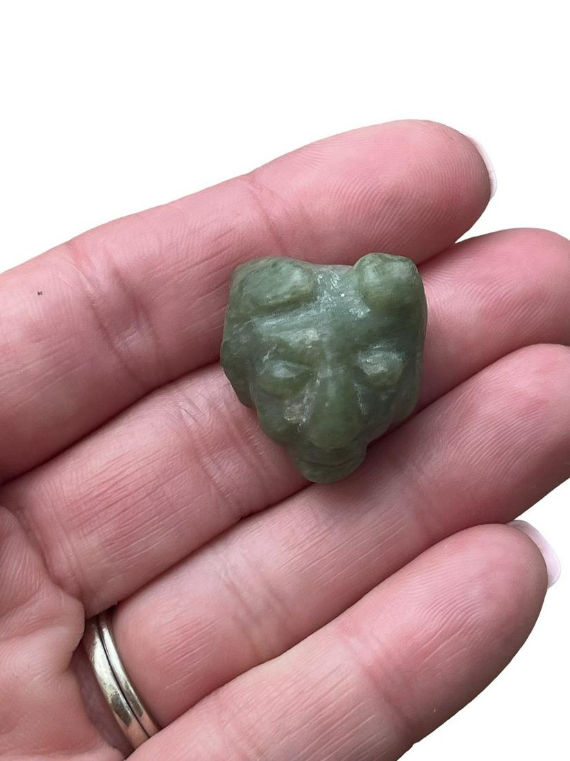 Pre-Columbian Jade Face Bead Pendant (1 of 7)
