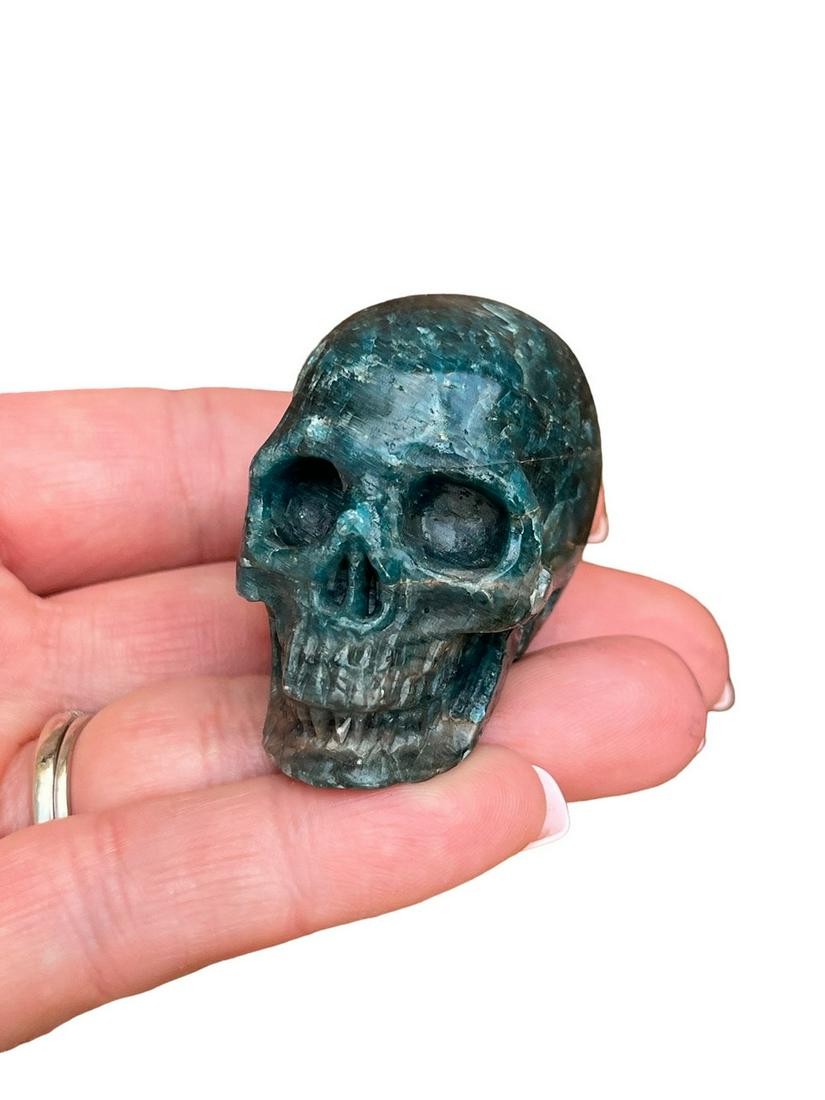 Antique Blue Gemstone Carved Skull (1 of 7)