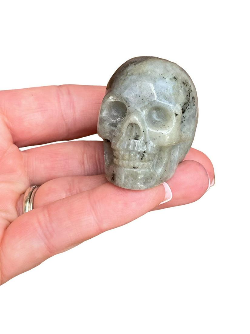 Antique Labradorite Carved Skull (1 of 9)