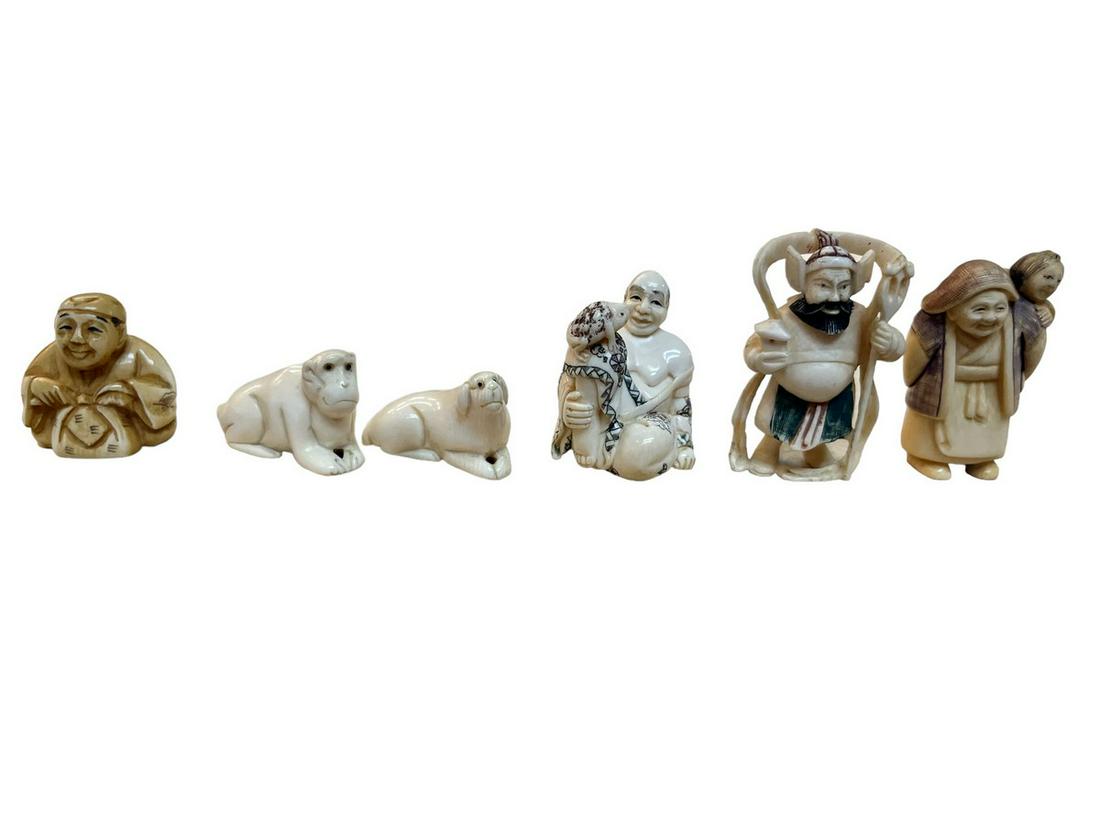 Antique Carved Netsukes, 6 (1 of 1)