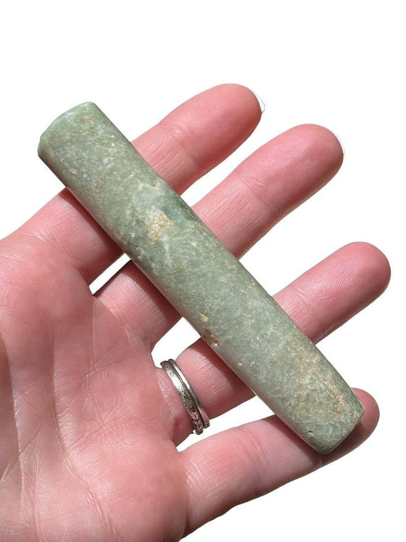 Pre-Columbian Translucent Jade Tubular Bead (1 of 6)