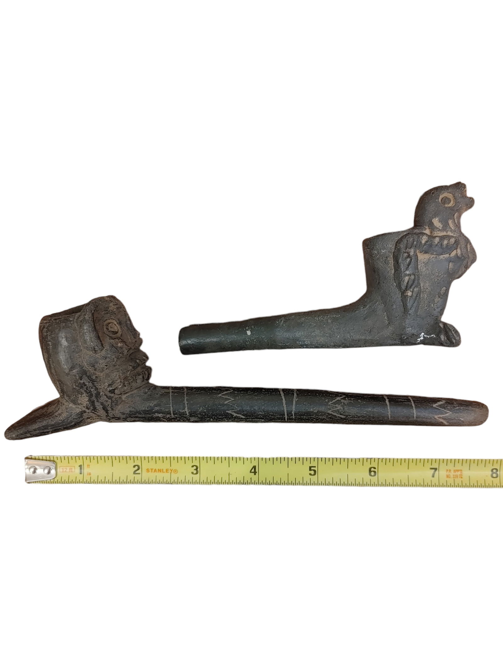 Pre-Columbian Ceramic Pipes Pair of 2 (1 of 8)