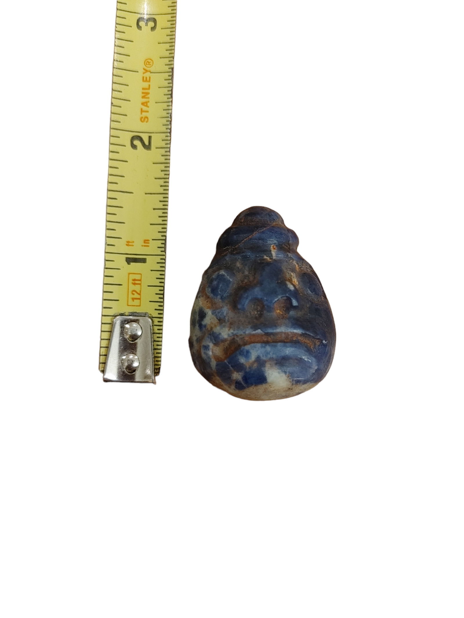 Pre-Columbian Sodalite Face Pendant Bead (1 of 6)