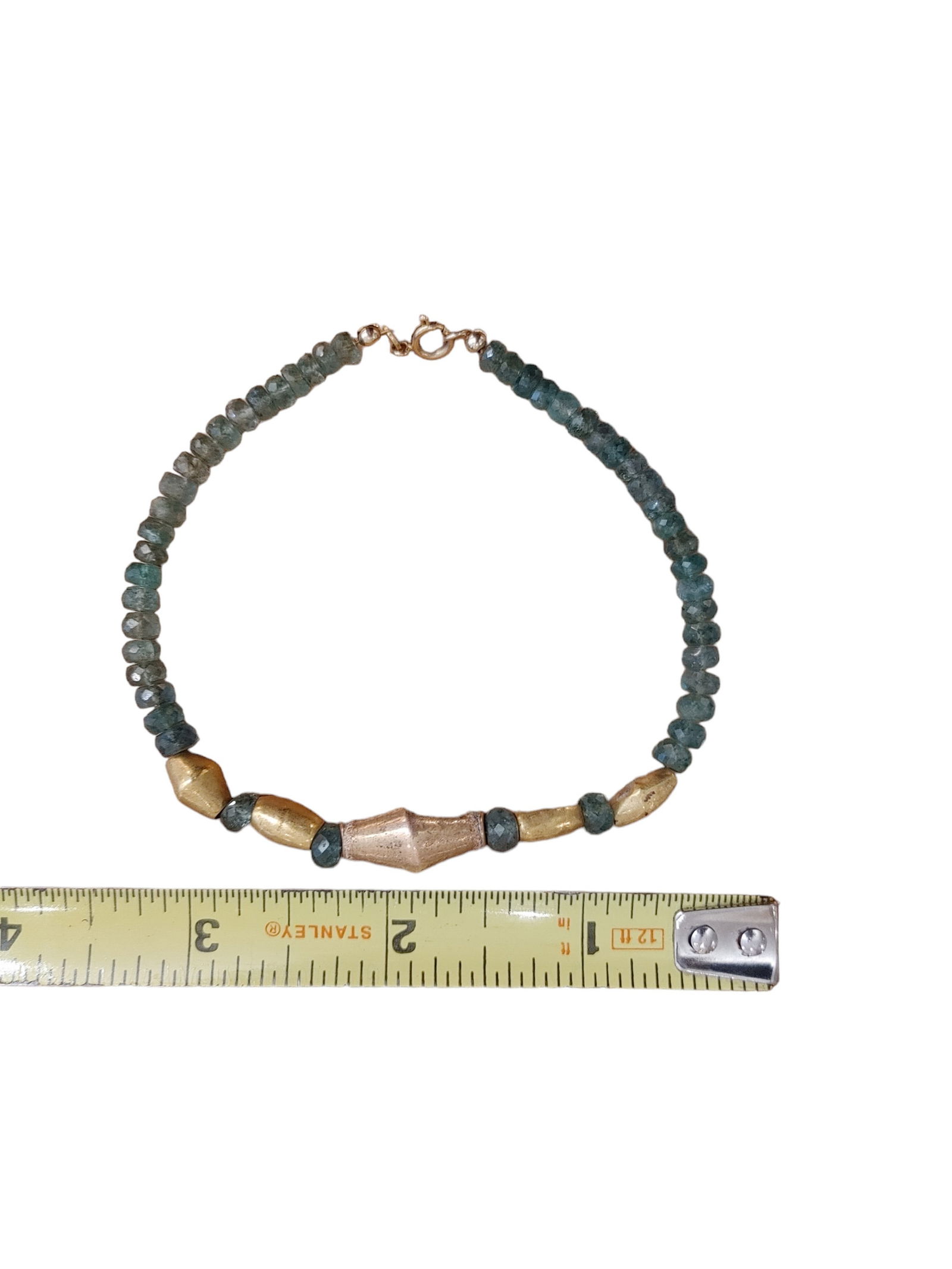 Faceted Emerald Beads with Pre-Columbian Gold Accent Beads (1 of 4)