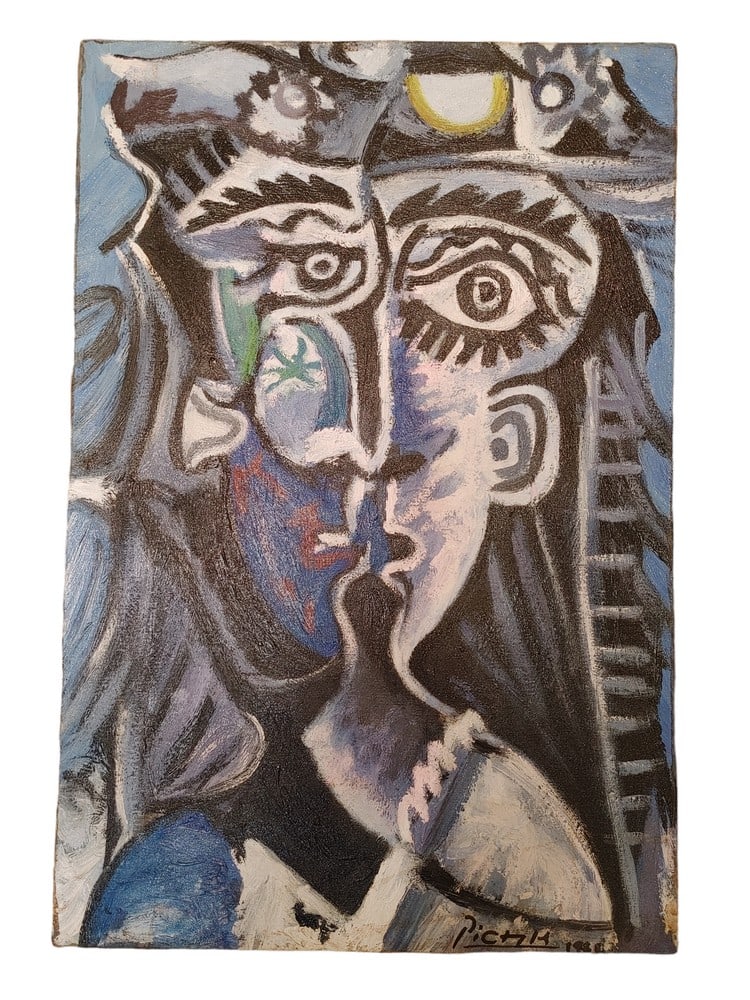 Pablo Picasso "Woman's Head with a Hat "  Oil on Canvas (1 of 6)