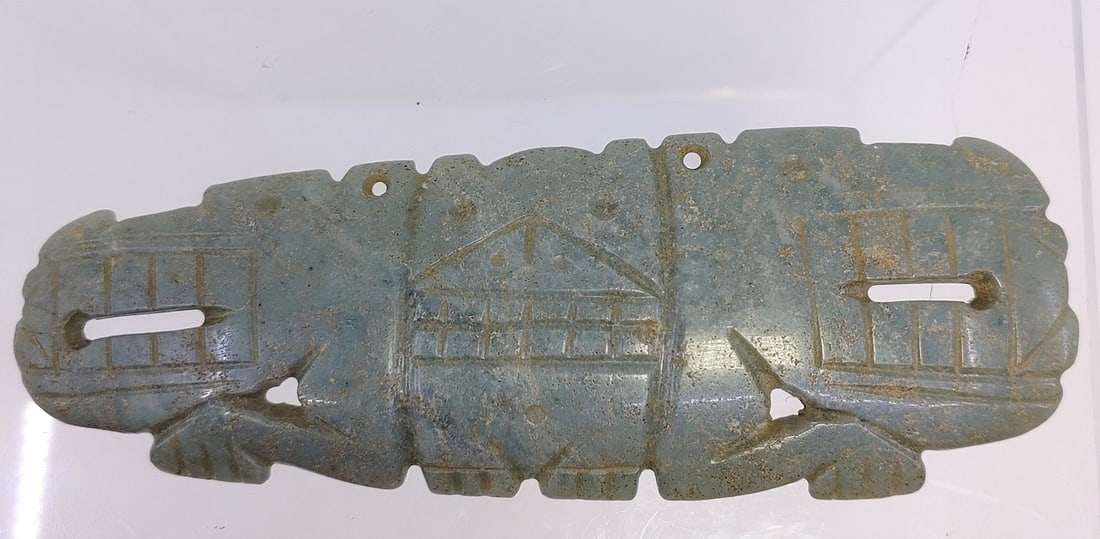 Pre-Columbian Cultural Jade Bat Wing Pendant (1 of 5)