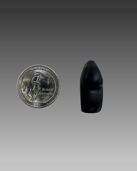 Precolumbian obsidian duck head pendant, Aztec/Mixtec (1 of 4)