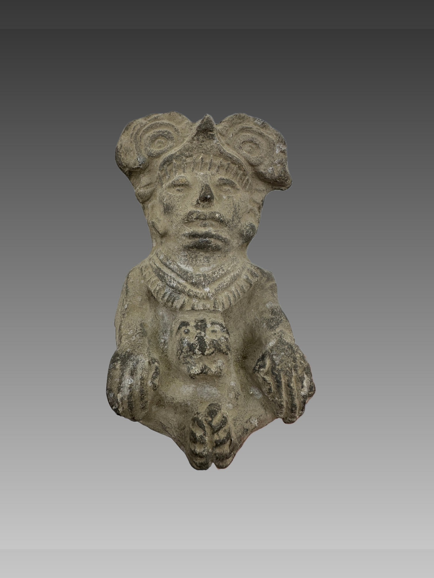 Precolumbian Mayan Seated Clay Vessel (1 of 4)