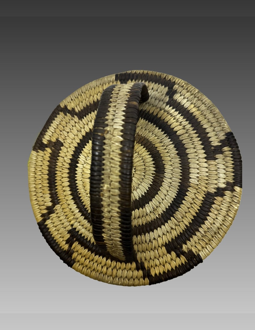 Vintage Tohono O'odham Papago Basket with Lid: Vintage Tohono O'odham Papago Basket with Lid