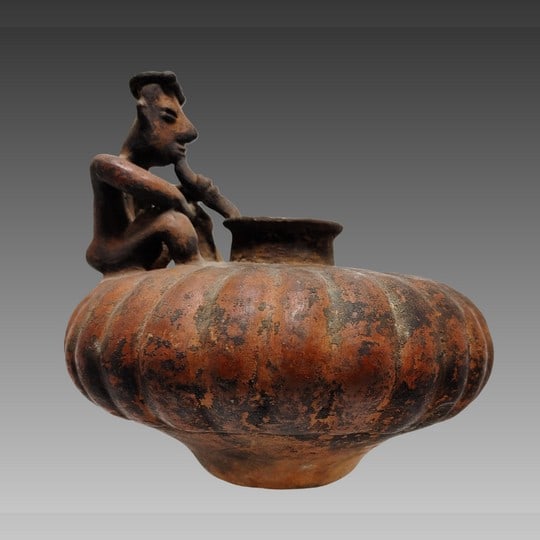 Precolumbian Colima Vessel with Figure, Very Rare, Ex-Sotheby's (1 of 10)