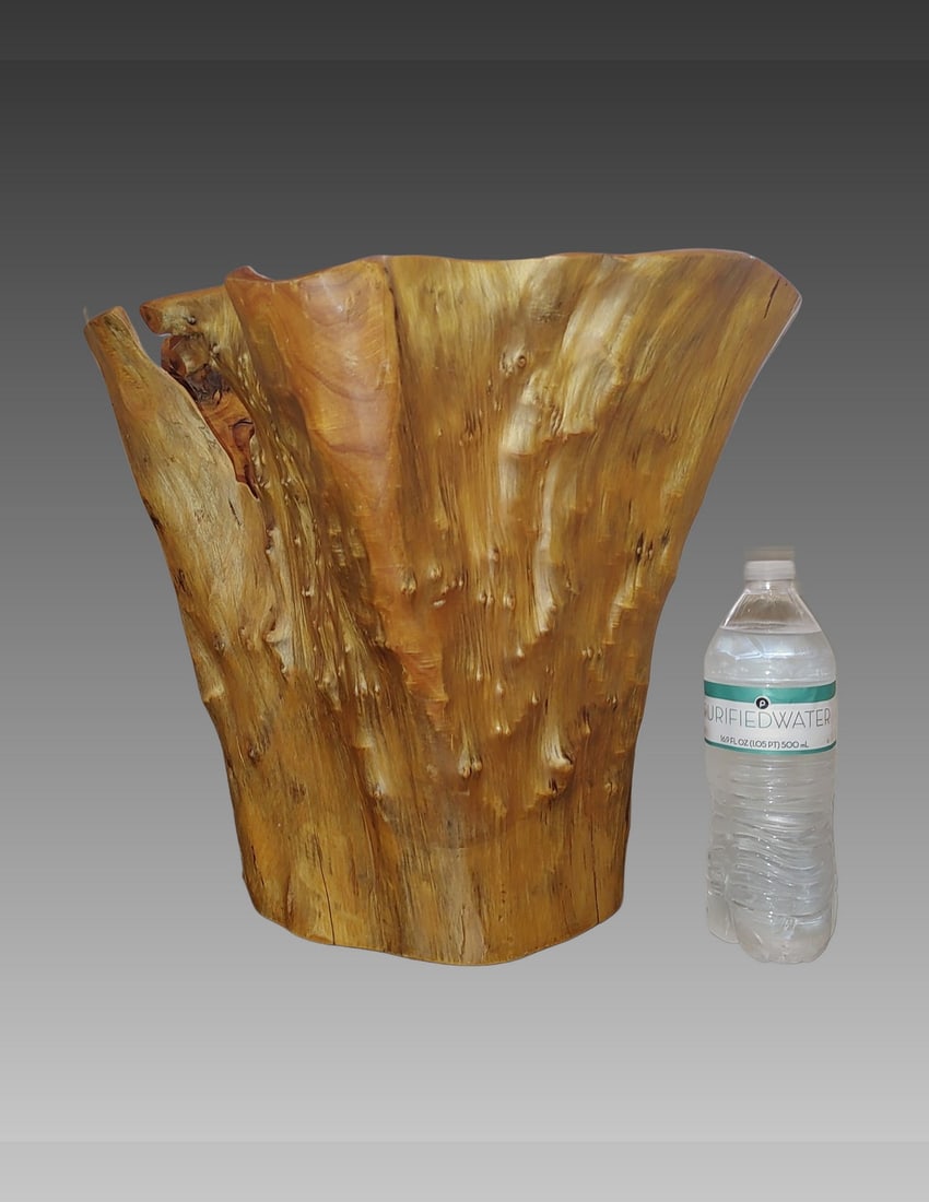 Burl Wood Vase: Burl Wood Vase in Chinese Fir, Beautiful Vase/ Vessel