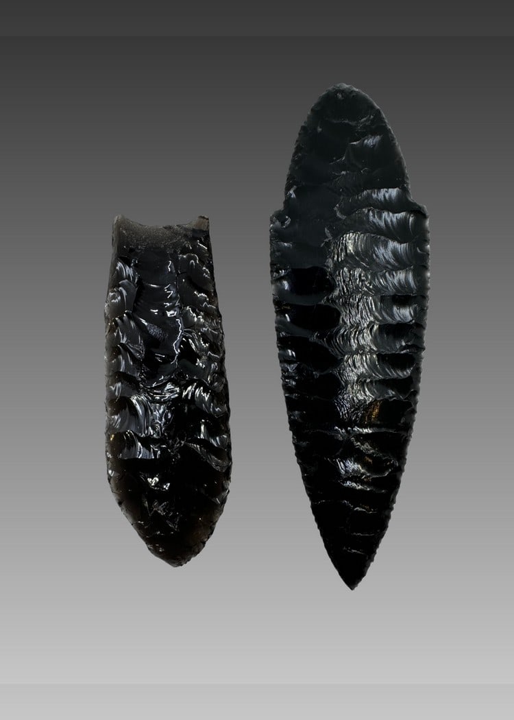 Paleo Obsidian Points, Indian Artifacts (1 of 2)