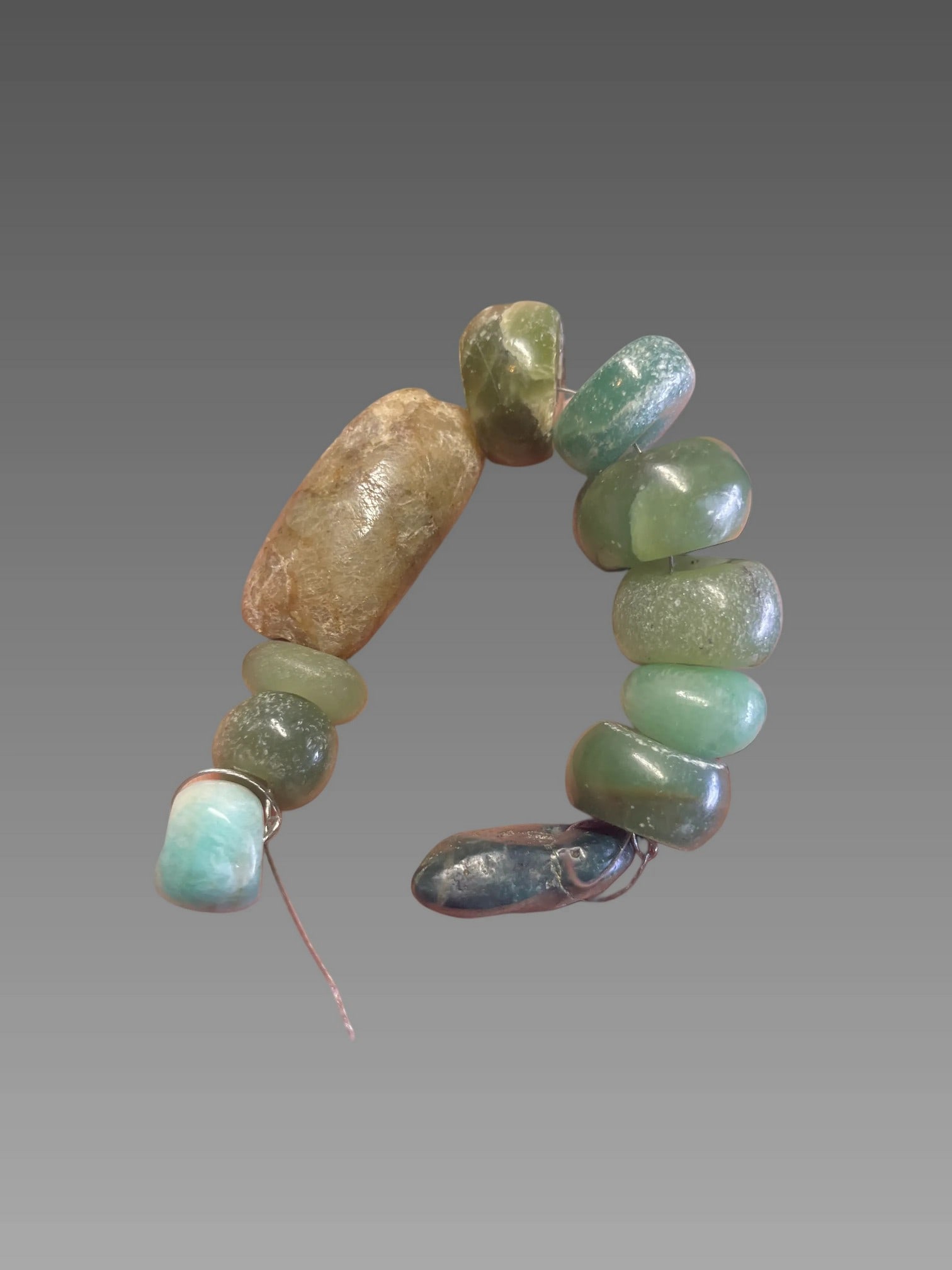 Pre-Columbian Mayan Jade Bead Assortment (1 of 2)