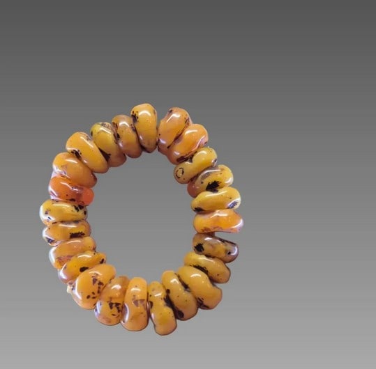 Vintage Yellow Beaswax Abacus Bracelet (1 of 4)