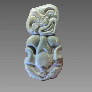 Antique Maori Inunga Pounamu Hei Tiki Jade Penadnt (1 of 4)