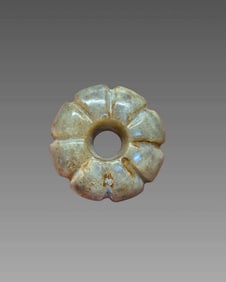 Pre-Columbian Jade Melon Bead