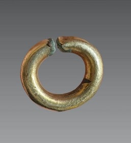 Pre-Columbian Tairona Gold Overlay Nose Ring