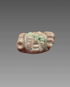 Pre-Columbian Mayan Jade Face Pendant Bead