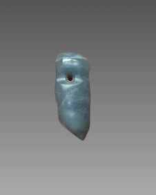 Pre-Columbian Blue Jade Pendant Bead
