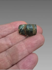 Pre-Columbian Blue Jade Bead