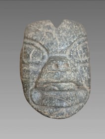 Pre-Columbian Olmec Hadr Stone Funerary Mask