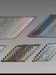 Pre-Columbian Textile Fragments: Pre-Columbian Textile Fragments, Custom Wood Box with Sterling Silver Trim, Textiles are Ancient, Custom Boxes are Vintage Modern Day - Not all measurement(s) are exact, this is an approximation to be