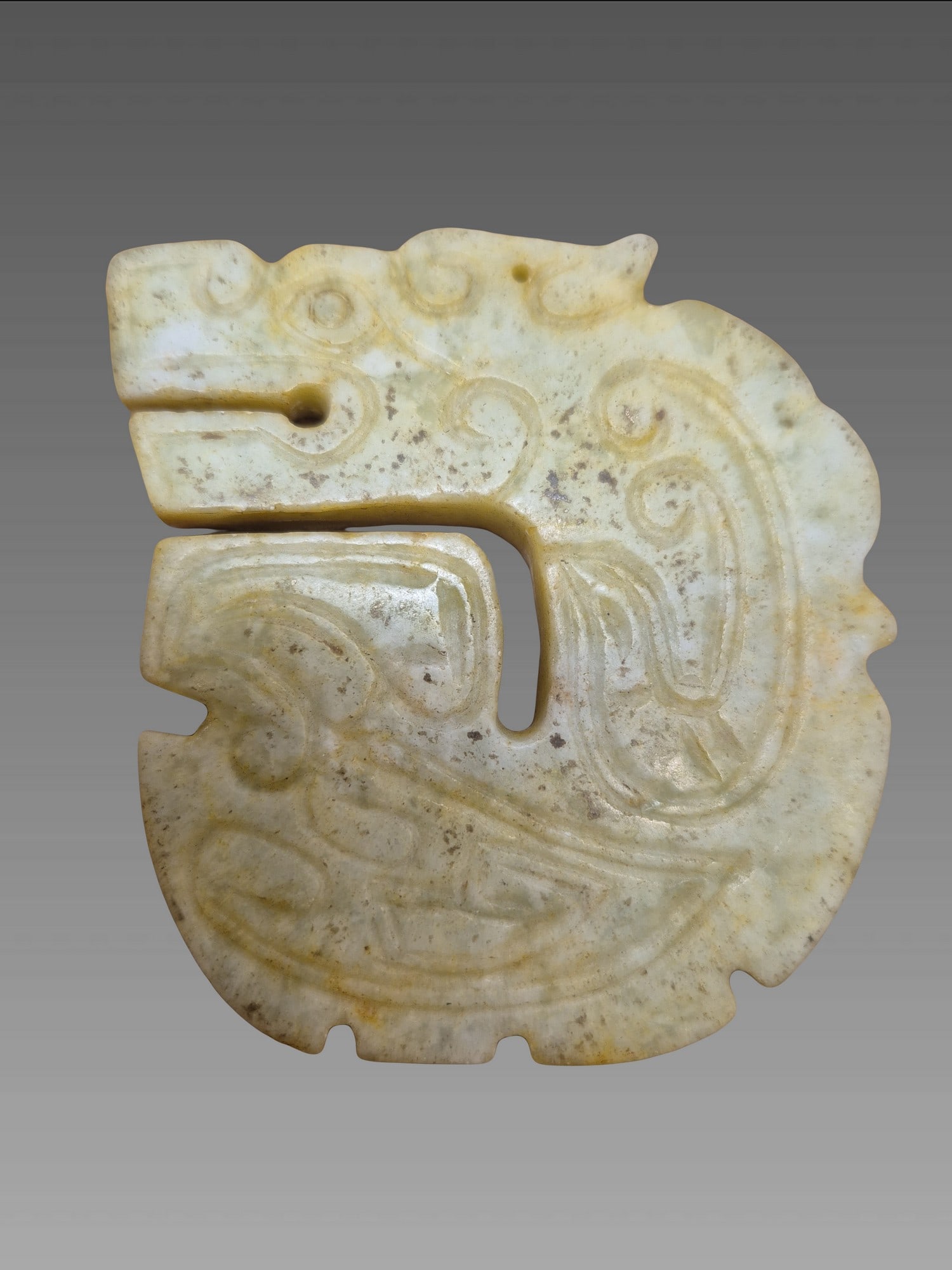 Ancient Hongshan Jade Dragon Pendant (1 of 6)