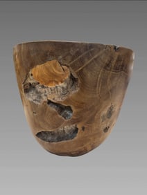 Natural Hardwood Carved Bowl