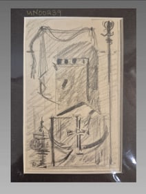 Paul Riba Knight Helmet Graphite on Paper